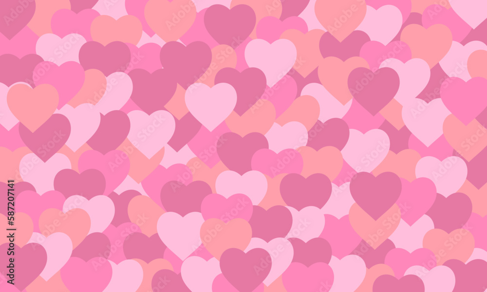 Vector background with overlapping heart pattern