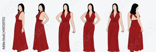 Stylish fashion models. Pretty young girls. Fashion girls Sketch