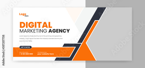 Digital marketing cover page timeline web ad banner template design