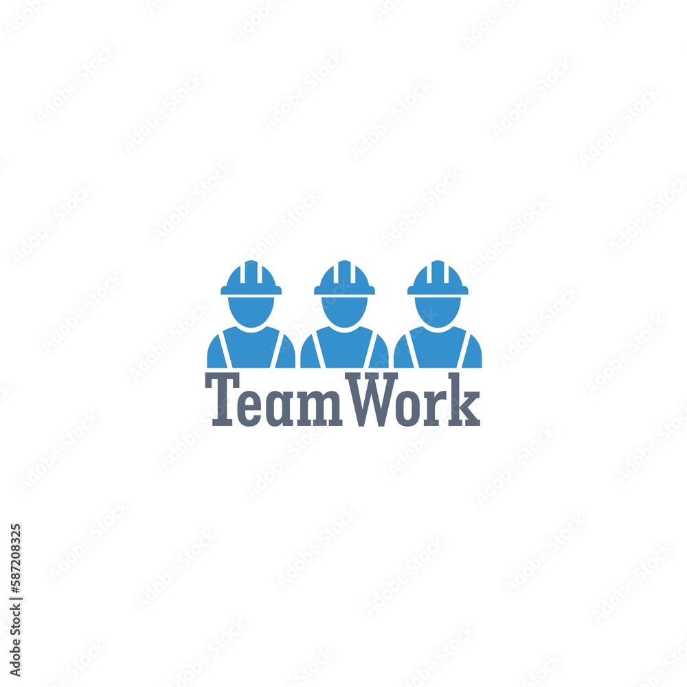 Teamwork concept logo template Icon isolated on white background