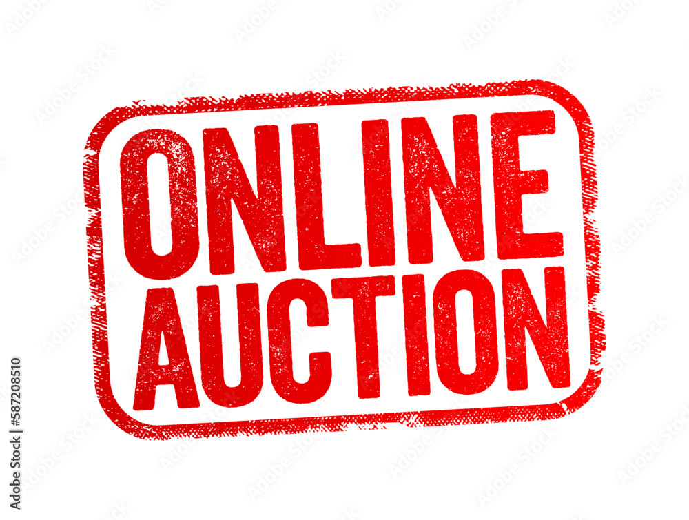 Online Auction is an auction held over the internet and accessed by internet connected devices, text stamp concept background Online Auction is an auction held over the internet and accessed by internet connected devices, text stamp concept background