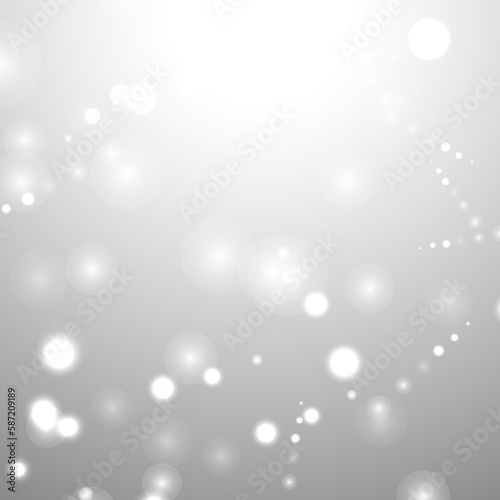 Fototapeta Naklejka Na Ścianę i Meble -  silver background bokeh bling snow flake confetti