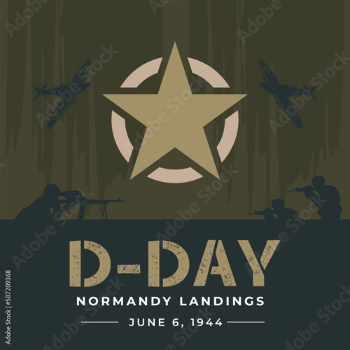D-day memorial celebrations design template photo