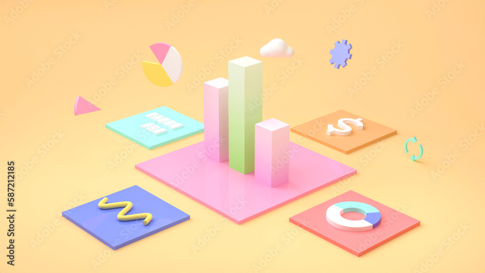 3d Business and Chart Concept Stock Illustration 3d Business and Chart Concept Stock Illustration