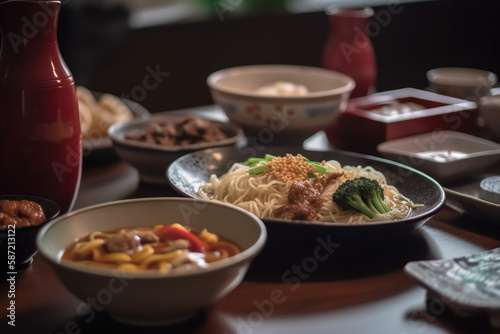 Asian meal, generative ai