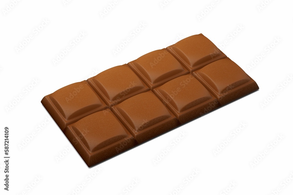 3D illustration of a chocolate bar isolated on a white background 3D illustration of a chocolate bar isolated on a white background