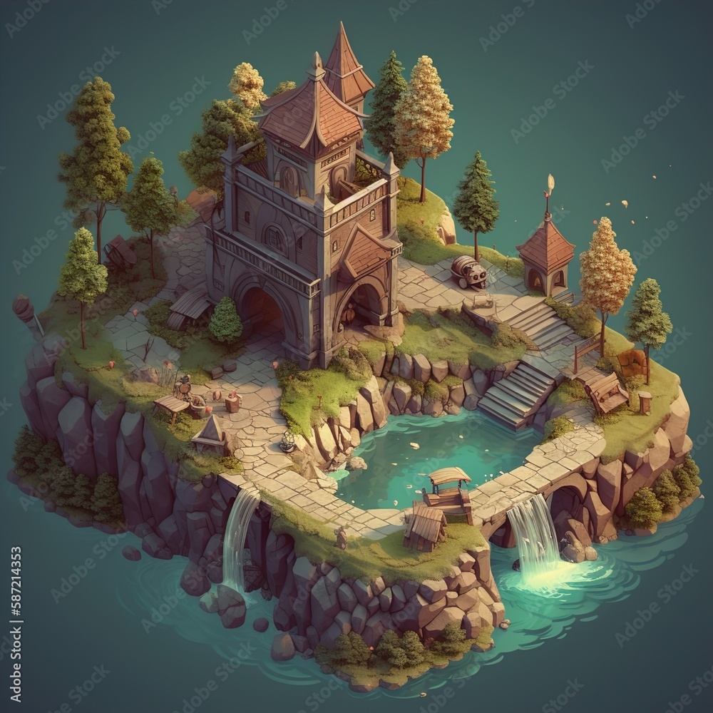 Obraz premium Isometric fantasy art