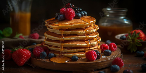 fluffy pancaken Delicious Food Photography Generative AI