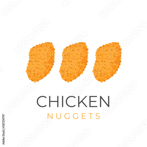 Fast food Chicken nuggets Simple Illustration Logo