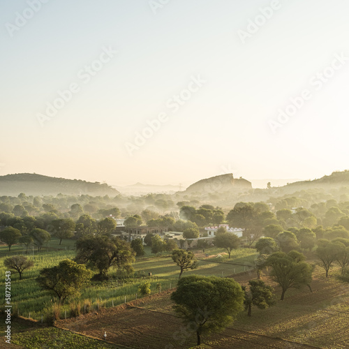 Panorama dall alto paesaggi rurali India