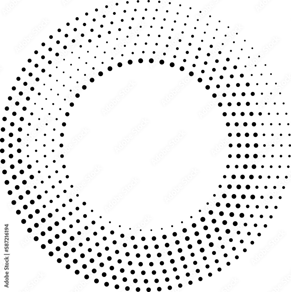 Halftone circle pattern frame border with dots Halftone circle pattern frame border with dots