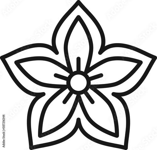 Sacha inchi flower isolated outline icon