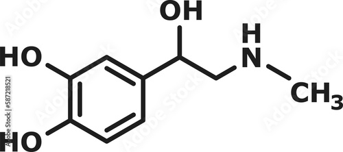 Epinephrine neurotransmitter, adrenaline molecule photo