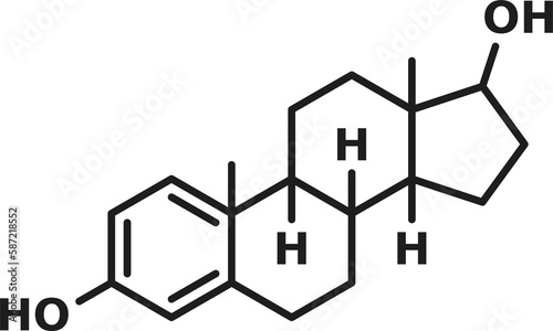Estrogen structural chemical formula hormone sign photo