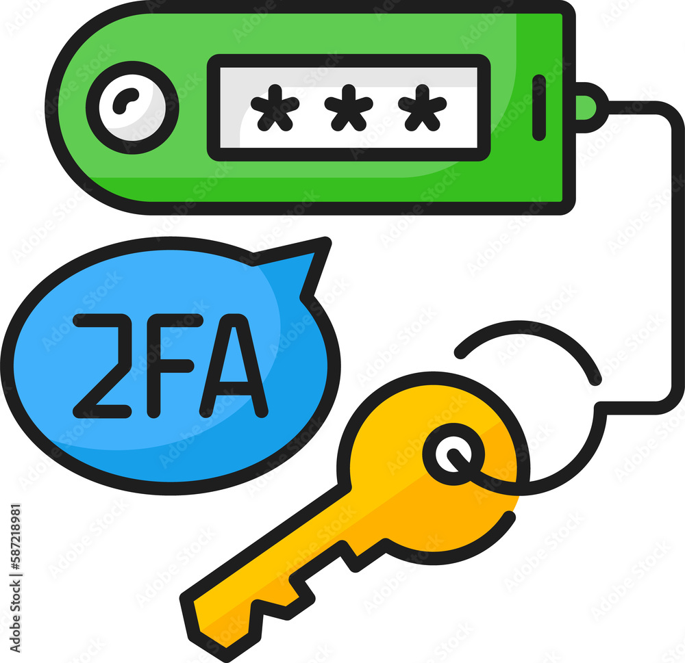 2FA two factor verification icon, security code