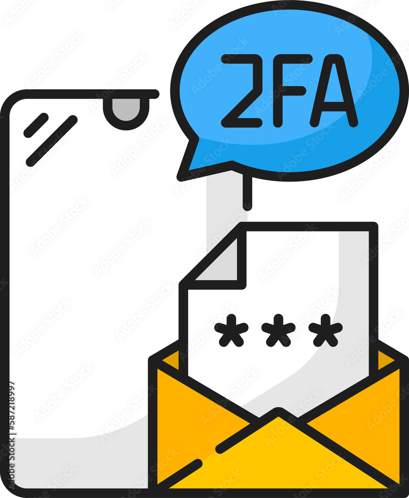 2FA verification icon, security code in message 2FA verification icon, security code in message