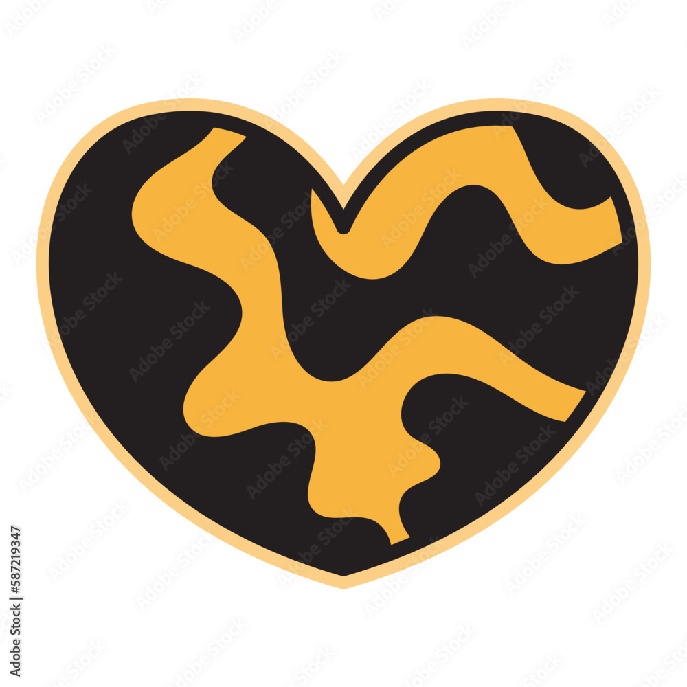 Retro groovy clipart sticker heart shaped chocolate Retro groovy clipart sticker heart shaped chocolate