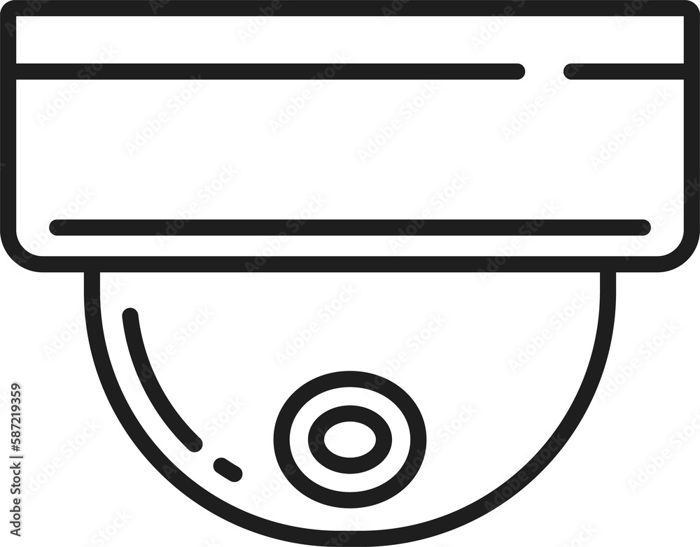 Ceiling surveillance camera, CCTV thin line icon Ceiling surveillance camera, CCTV thin line icon