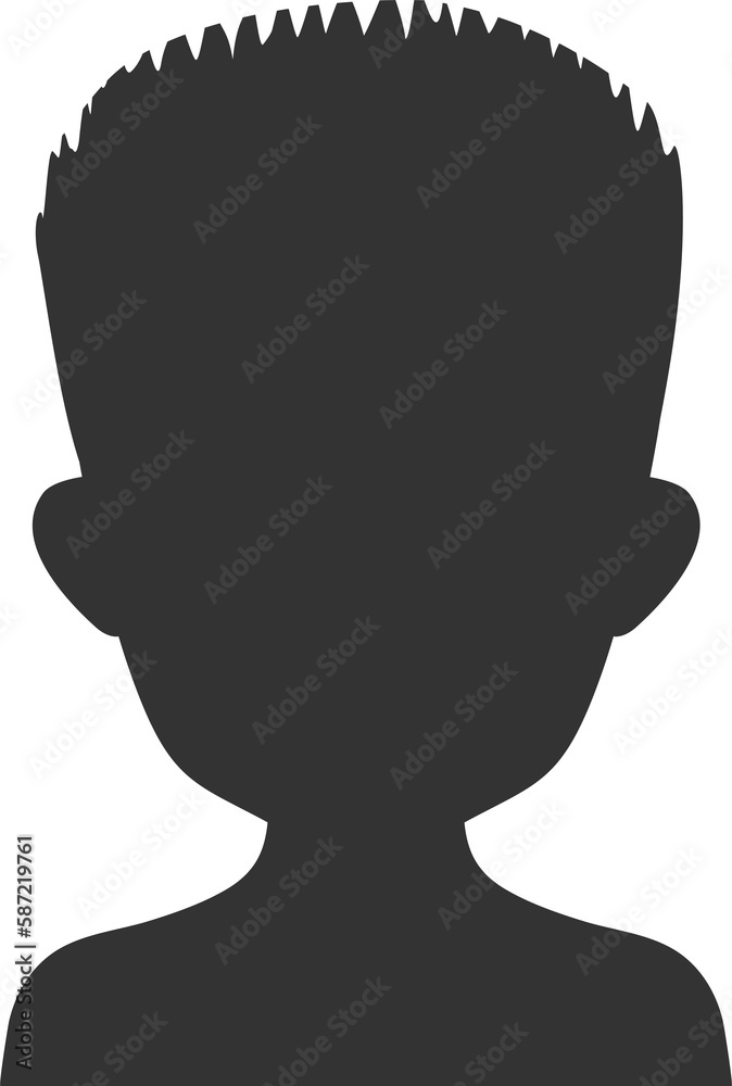 Head avatar, person face silhouette, boy profile