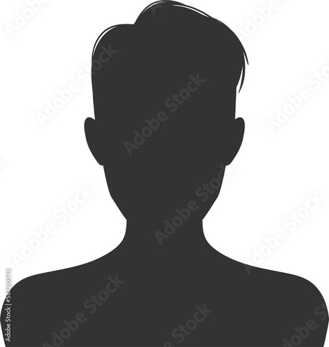 Person avatar, people portrait silhouette of man
