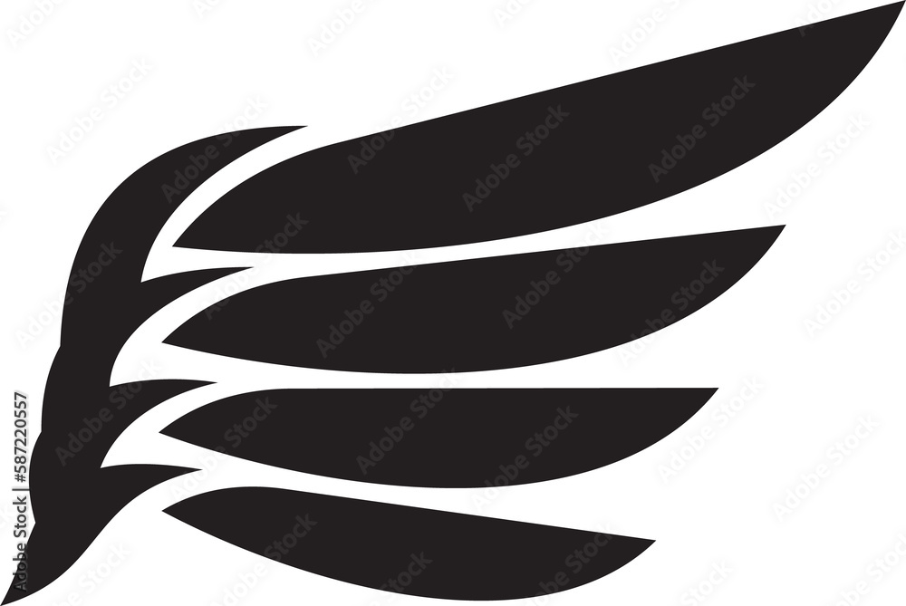 Angel wing silhouette isolated symbol of freedom Angel wing silhouette isolated symbol of freedom