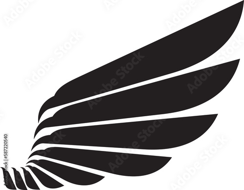 Hawk, falcon, eagle bird wing tattoo logo icon
