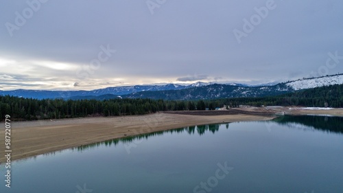 Winter landscape at Cle Elum Lake in the Cascade Mountains of Washington State