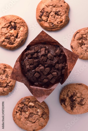 muffin surrounded cookies