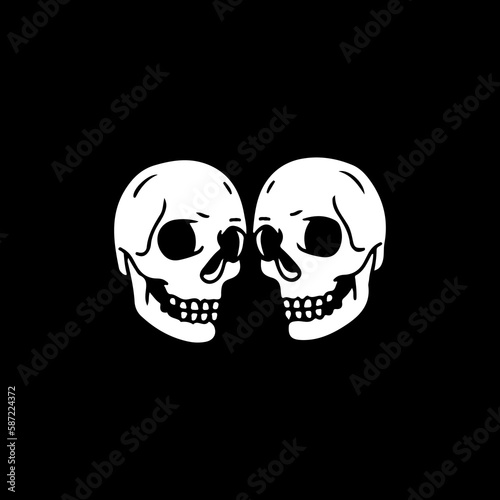 vector illustration of two skull silhouettes