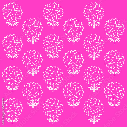 Retro Simple Flowers Colorful Pattern, Texture, Background