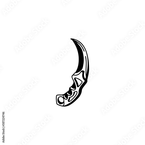 vector illustration of karambit weapon