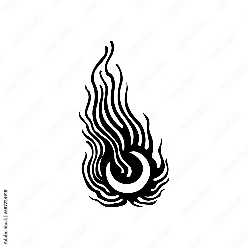 vector illustration of moon with fire concept vector illustration of moon with fire concept