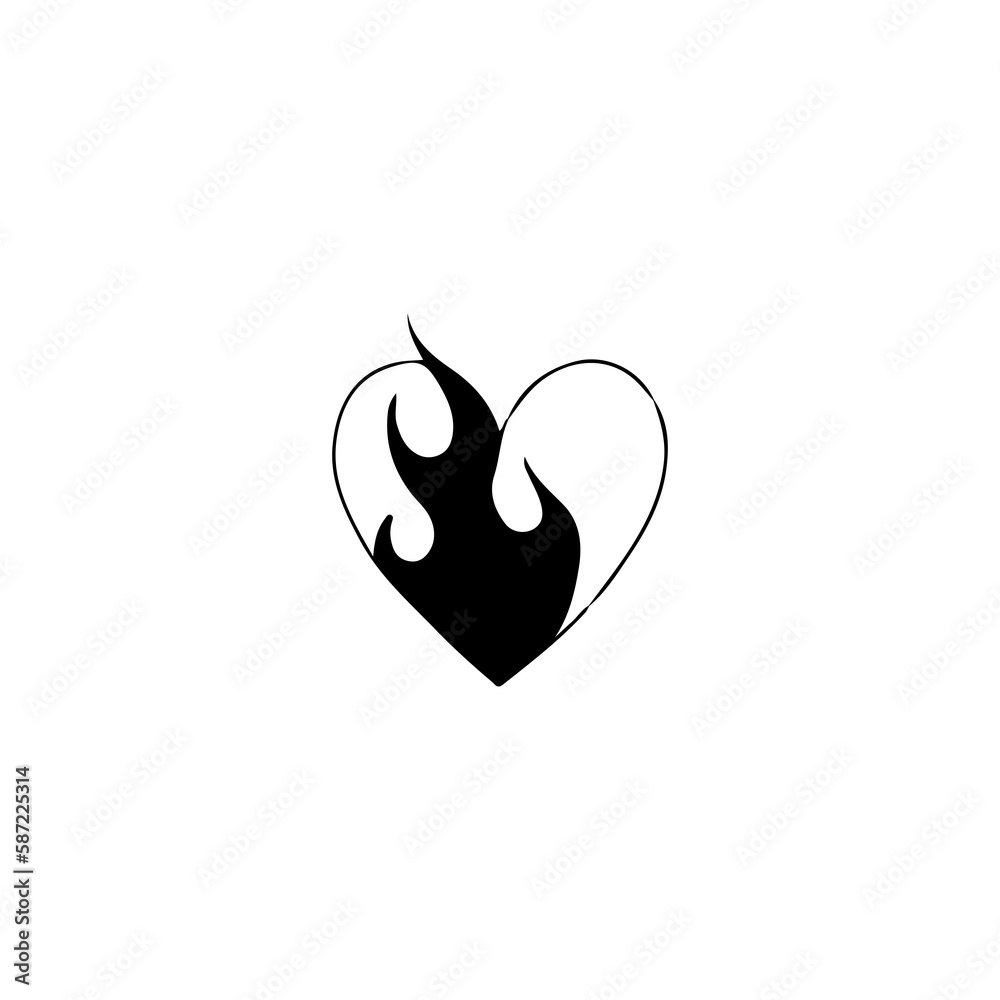 vector illustration of a heart with fire vector illustration of a heart with fire