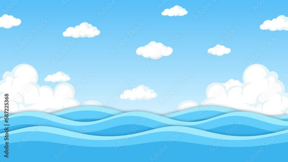 Animation of Seamless Looping Ocean Waves Background Animation of Seamless Looping Ocean Waves Background