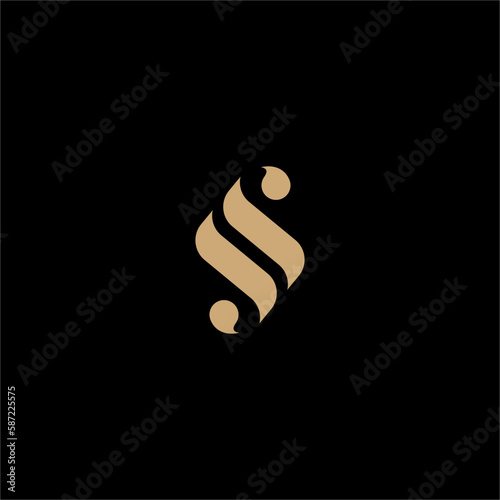 LETTER S LUXURY GOLD VECTOR LOGO DESIGN