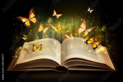 Open fairy book. Generate Ai