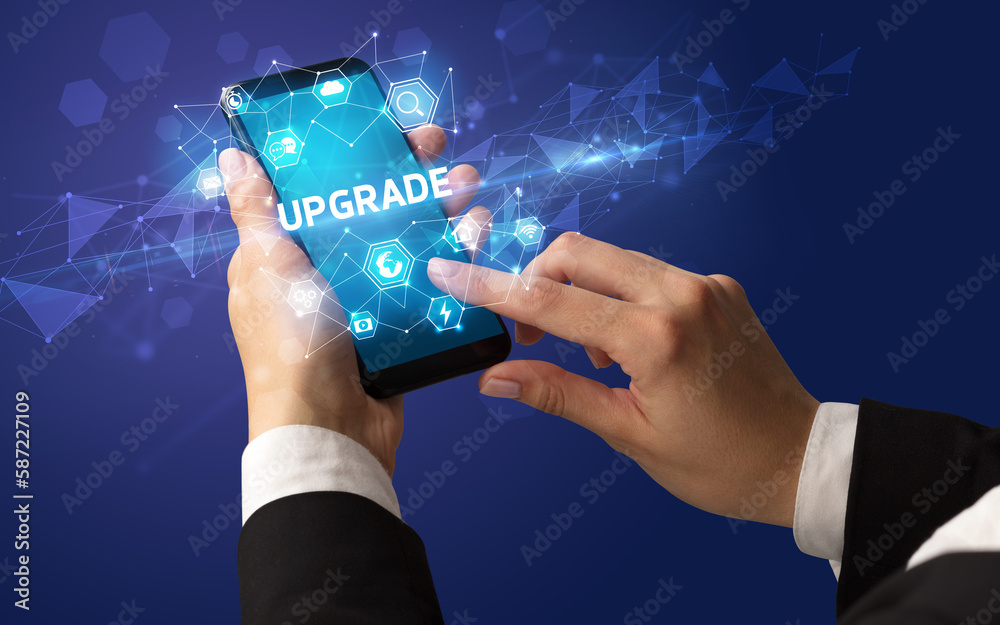 Hand using smartphone with technology concept Hand using smartphone with technology concept