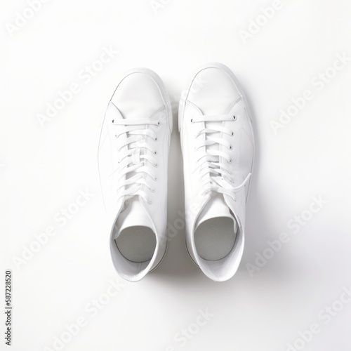 white pair of shoes on white background