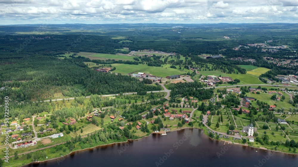 manoir et lac autour d'Oslo en Norvège