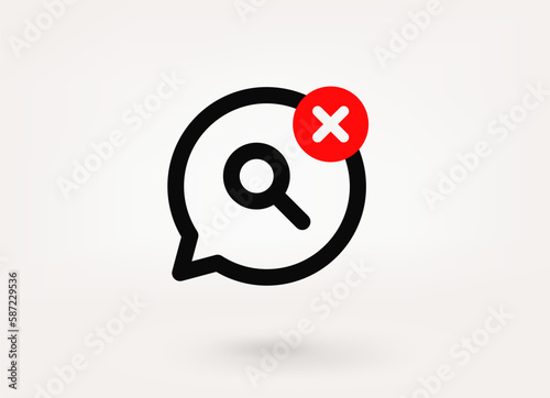 Speech cloud pictogram with ban mark. 3d vector icon