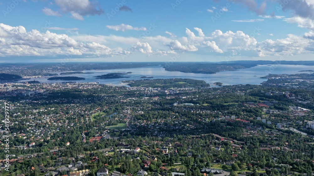 vue panoramique d'Oslo depuis Holmenkollen, norvège