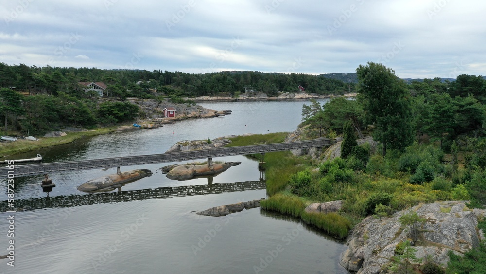 paysage de foret et de cote rocheuse en Norvège