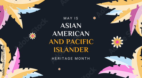 Asian American and Pacific Islander Heritage Month. Vector banner for ads, social media, card, poster, background.