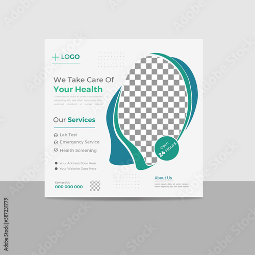 asocial media medical flyer template for presentation. clean and unique creative medical post design.
