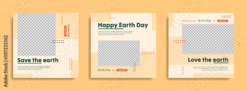 World earth Day social media post template design