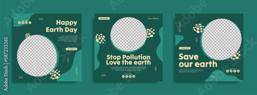 World earth Day social media post template design