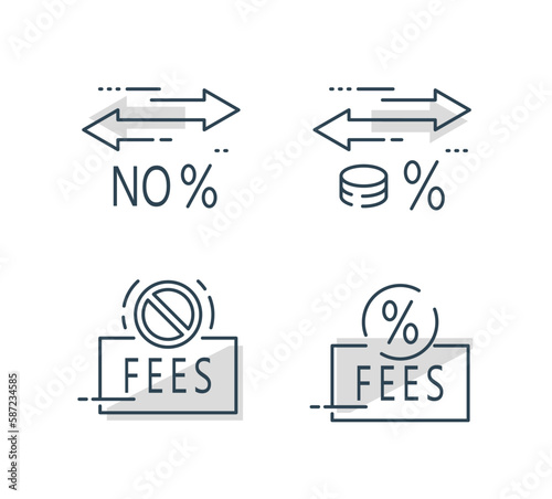 zero commission, low percentage payment, deposit or withdraw money, financial transfer services, currency exchange,No fees sign