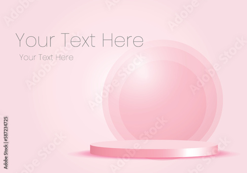 Realistic Pink Podium Stage for Business Presentations and Sales Events - Vector Illustration