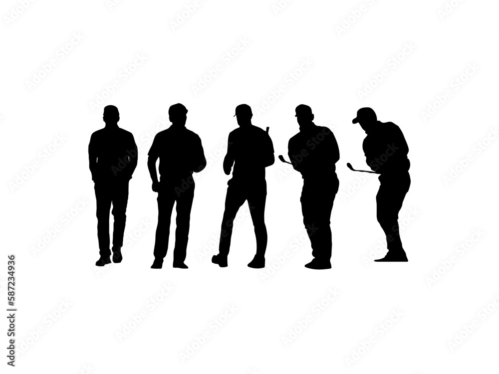silhouettes of golf players group. golf players vector design and illustration. golf players vector art, icons, and vector images.