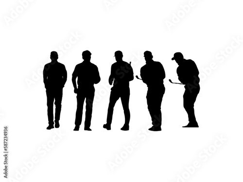 silhouettes of golf players group. golf players vector design and illustration. golf players vector art, icons, and vector images.